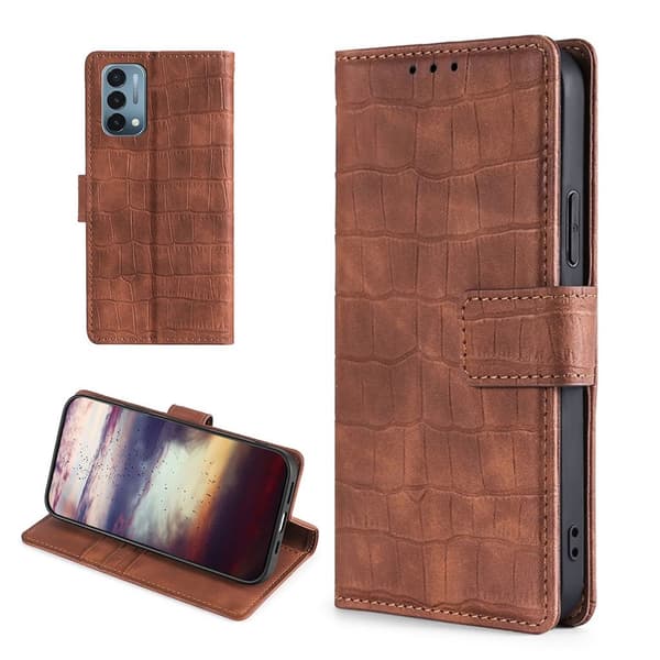 Croco OnePlus Nord N200 5G skal - Brun Brun