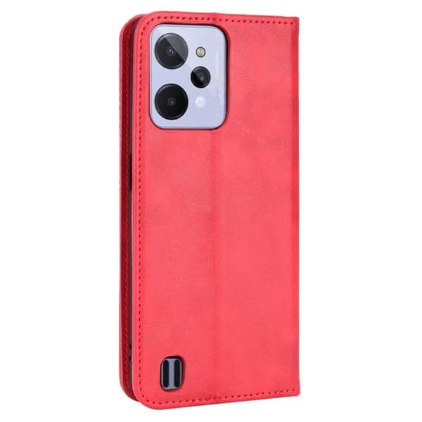Bofink Vintage Realme C31 lærveske - Rød Red