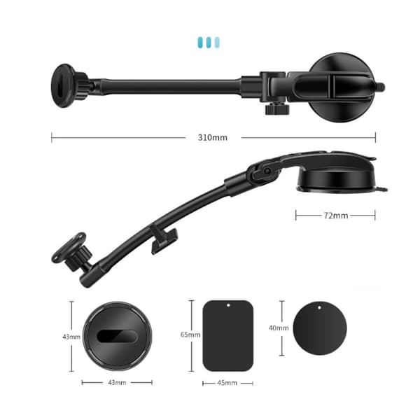 Universalholder til telefon med sugekop Black
