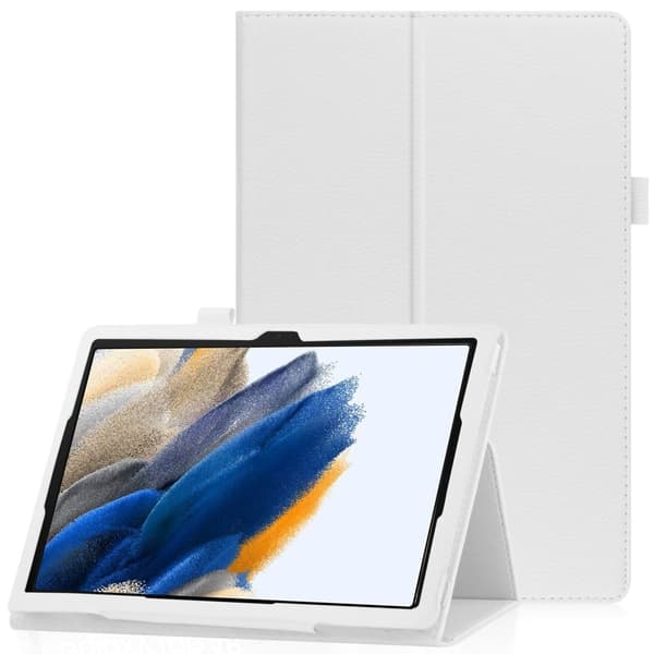 Sammenleggbart etui med Lichi-tekstur for Samsung Galaxy Tab A8 10.5 (2021) - Hvit White