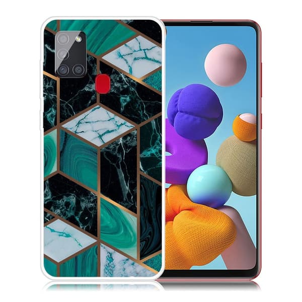 Marble design Samsung Galaxy A21s kotelot - Smaragdinvihreä Marmori Green