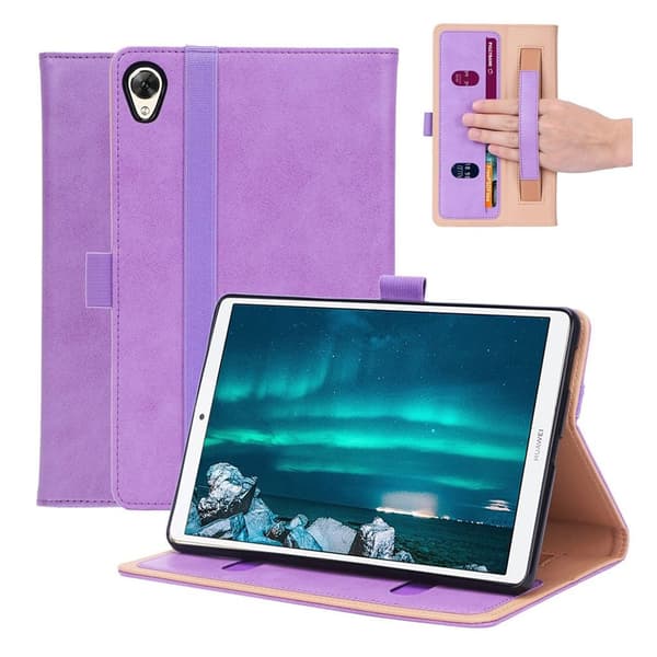 Huawei MediaPad M6 8.4 hållbart flipfodral i läder - Lila Lila
