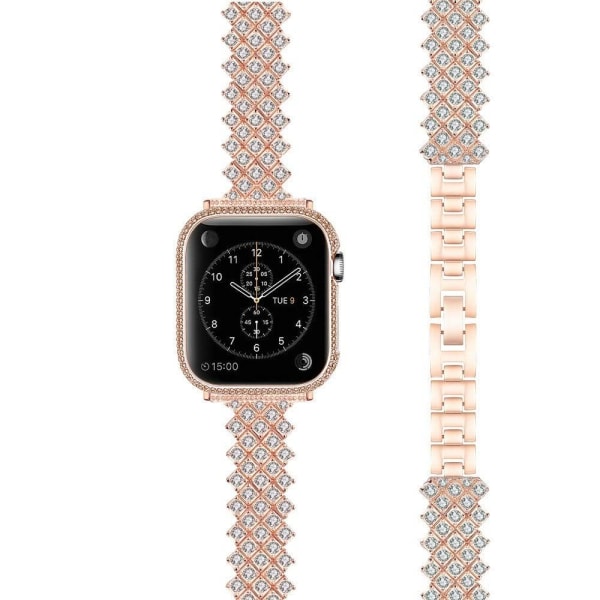 Apple Watch (45mm) strassikiviseos kellonhihna - Ruusukulta Pink