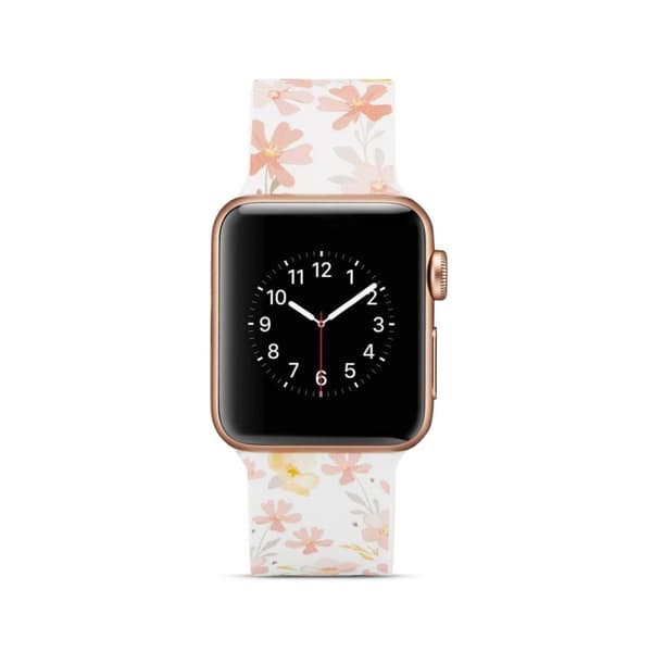 Apple Watch Series 4 44mm silikoninen kellonauha - Elegantit Kukat Multicolor