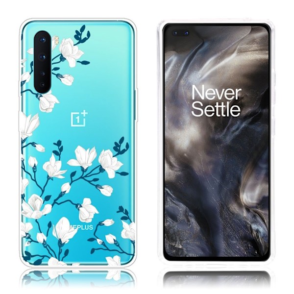 Deco Oneplus Nord Etui - Hvide Blomster White