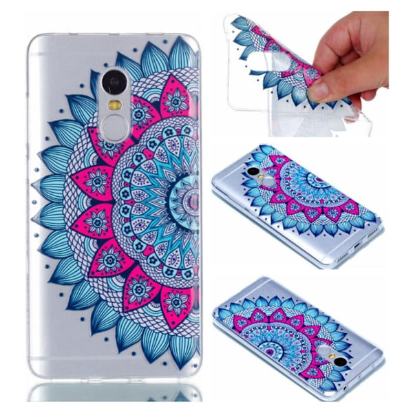 Xiaomi Redmi Note 4 Bøjeligt silikone cover - Halv blomst Multicolor