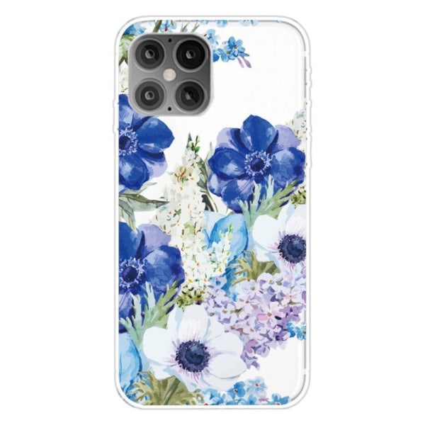 Deco iPhone 12 / 12 Pro case - Blue Flowers Blue