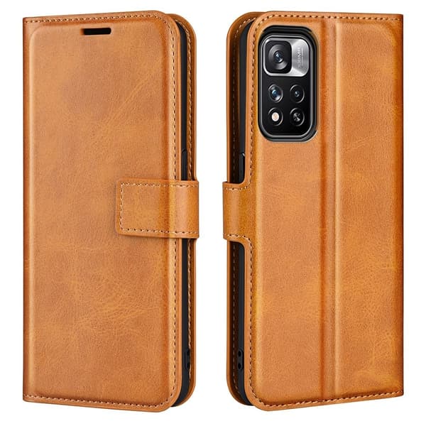 Læretui med Lommebok til Xiaomi Redmi Note 11 Pro 5G / 11 Pro Plus 5g - Gul Yellow
