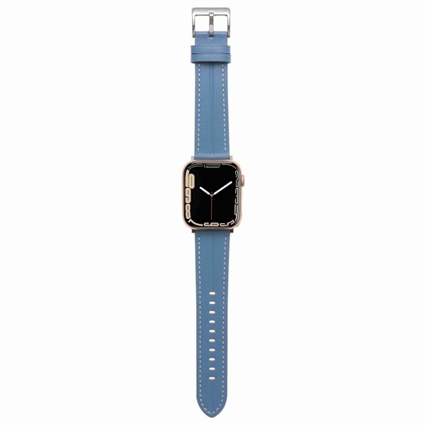 Apple Watch Series 8 (41mm) klockarmband i äkta läder - Blå Blå