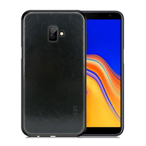 MOFI Samsung Galaxy J6 Plus (2018) kombinationsfodral i läder - Svart Svart