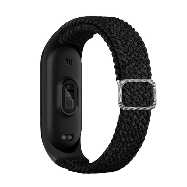 Xiaomi Mi Band 7 / 6 / 5 elastisk nylonklokkerem - Svart Black