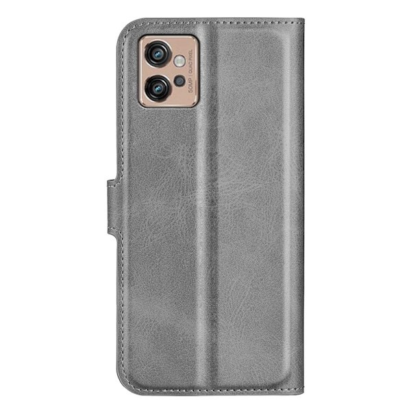 Læderetui med Pung til Motorola Moto G32 - Grå Silver grey