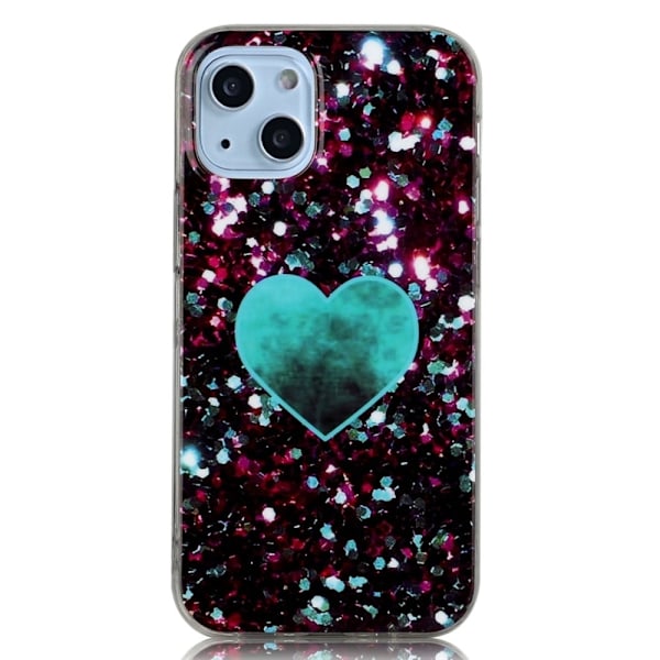 Marble iPhone 14 Plus Suojakotelo - Vihreä Heart Green