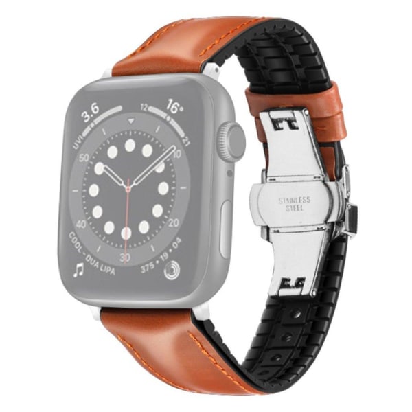 Apple Watch Series 6 / 5 44mm comfortable leather watch band - O Orange