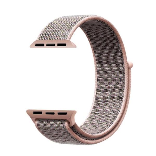 Apple Watch Series 5 40mm solid farve nylon urrem - Dyblyserød Pink