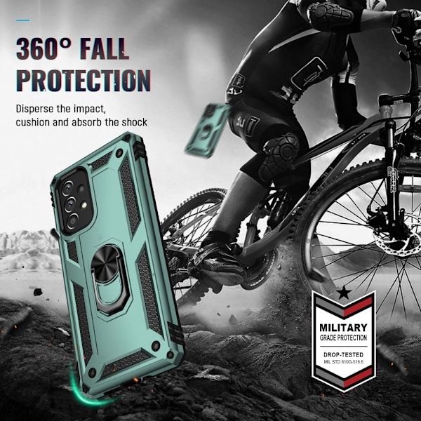 Ring Guard etui - Samsung Galaxy A73 - Sortliggrøn Green