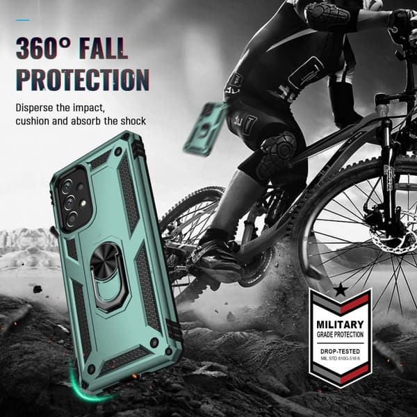 Ring Guard-etui - Samsung Galaxy A73 - Svartgrønn Green