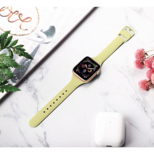 Apple Watch Series 5 40mm solid farve silikone Urrem - Gulgrøn Yellow