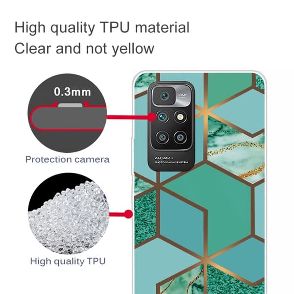 Marble Xiaomi Redmi 10 Prime / Redmi 10 Etui - Teal Marmor Tile Green