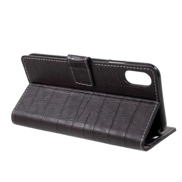 Croco iPhone Xs Max cover - Sort Black