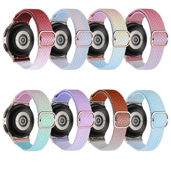 Samsung Galaxy Watch 5 / 5 Pro / 4 elastisk nylonklokkerem i to farger - Vinrød Gradient Red