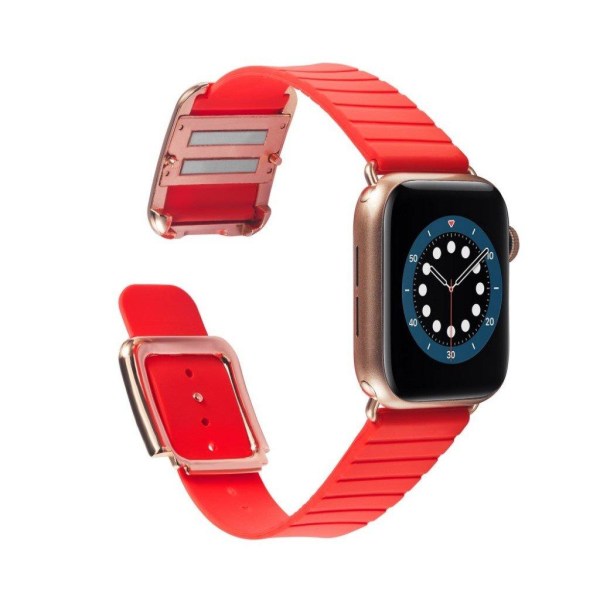 Apple Watch 40 mm klockarmband i silikon i modern stil - Röd Röd