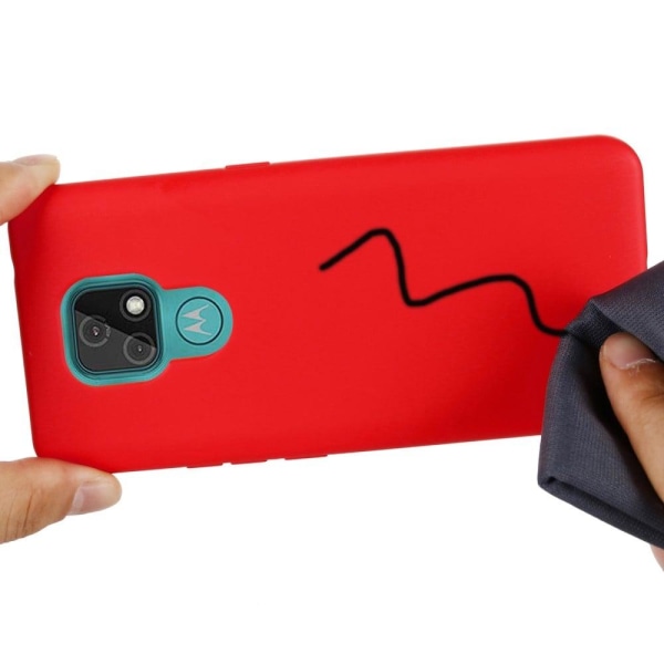 Matte Liquid Silikone Cover til Motorola Moto E7 - Rød Red