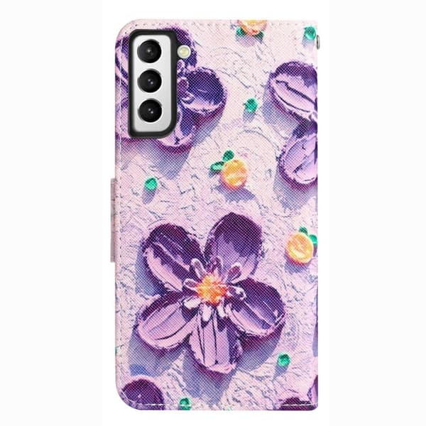 Wonderland Samsung Galaxy S23 Plus Flip Etui - Lilla Blomst Purple