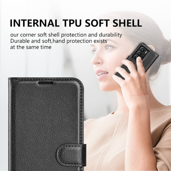 Klassisk ZTE Axon 40 Ultra Flip Etui - Sort Black