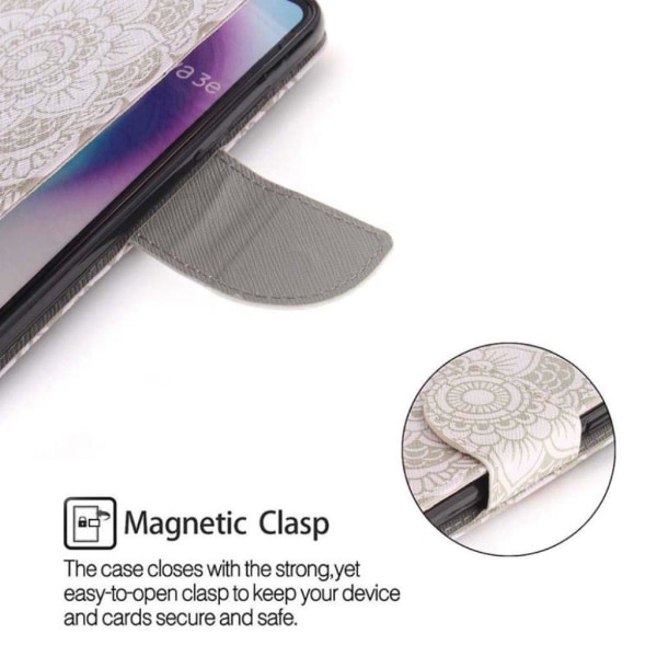 iPhone 9 Plus Synteetti Nahkainen Kuviollinen Lompakko Suojakote Silver grey