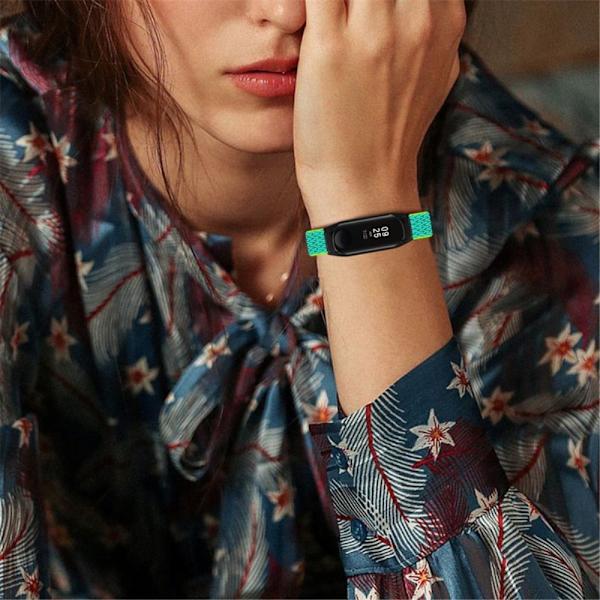 Xiaomi Mi Band 7 elastisk nylon-urrem - Gul / Grøn Green