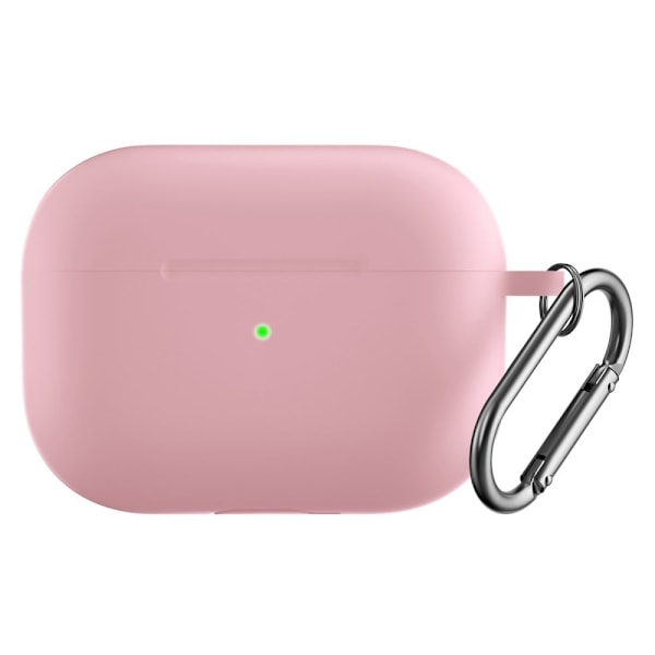 AirPods Pro 2 silikonfodral med karbinhake - Rosa Rosa