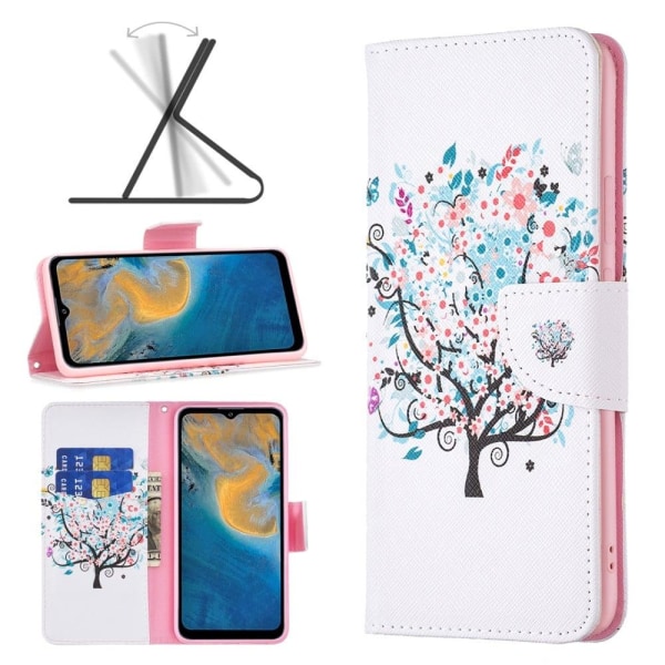 Wonderland ZTE Blade A51 flip kuoret - Kukka Puu Multicolor