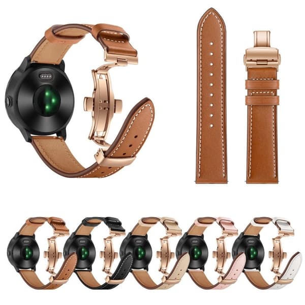Garmin Vivoactive 3 / Vivomove HR læder Læder Urrem - Rødguld / Sort Black