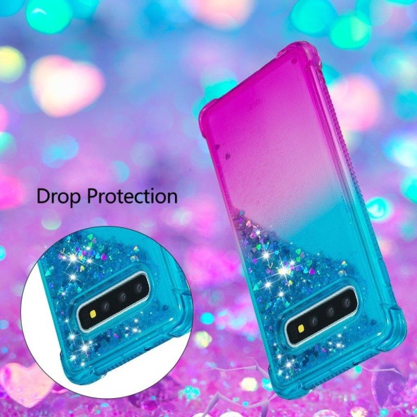 Glitter Samsung Galaxy S10 Plus skal - Blå Blå