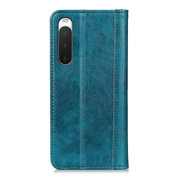 Äkta läder Sony Xperia 10 IV fodral med magnetisk stängning Grön