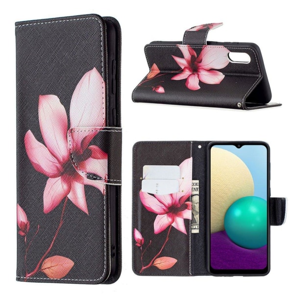 Wonderland Samsung Galaxy A02 Flip Etui - Livlig Blomst Black