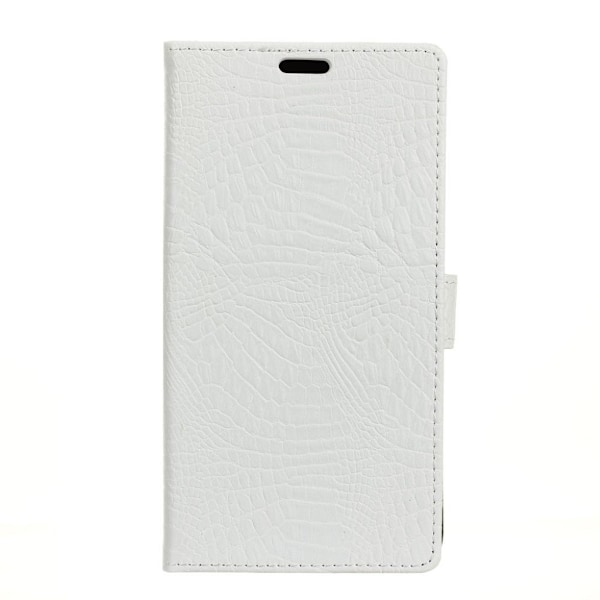HTC 10 Evo stilfuldt læder-etui m. krokodilletekstur - Hvid White