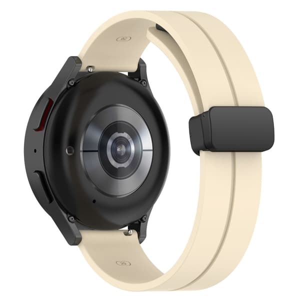 20 mm universellt klockarmband i silikon med magnetiskt vikbart spänne - Ljusgul Gul
