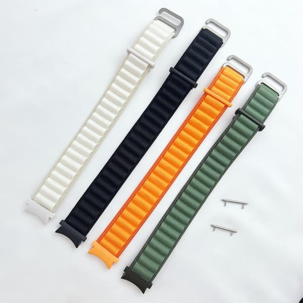 Samsung Galaxy Watch 5 / 4 nylon G-krog stil spænde urrem - Sort Black
