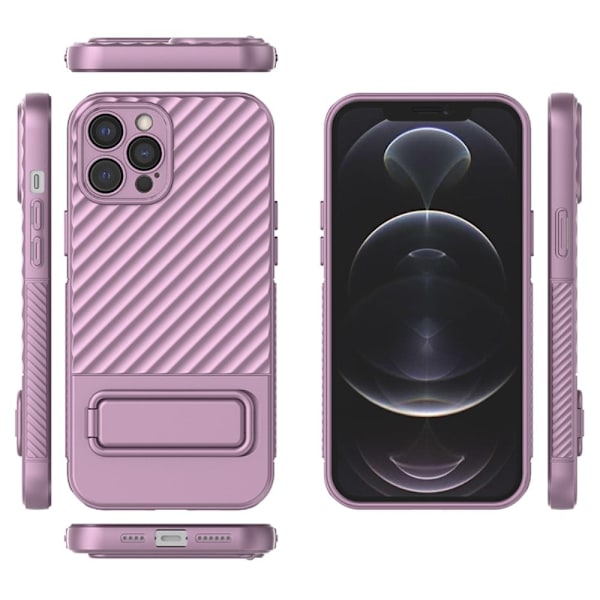 Kickstand Phone Cover iPhone 12 Pro Max , Phone Back Protector Anti-dust Flexible Case - Sort Pink
