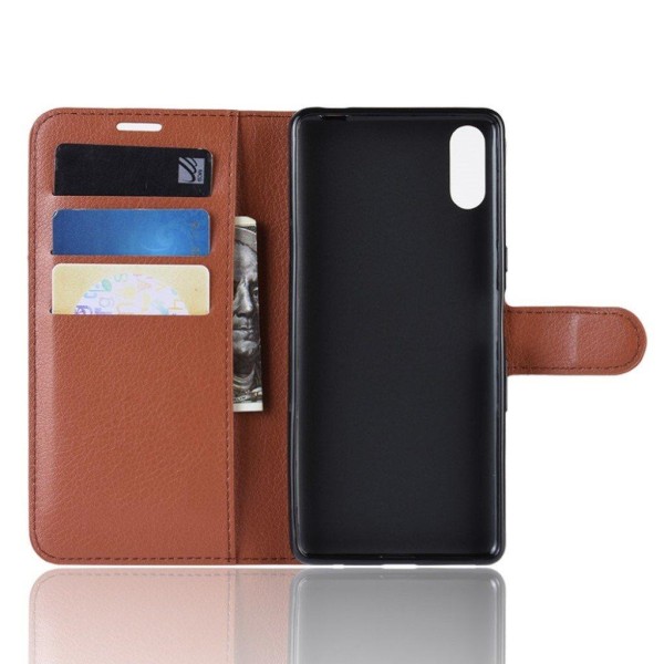 Sony Xperia L3 litchi-nahkakotelo - Ruskea Brown