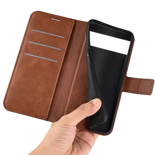 Google Pixel 7 Pro nahkainen lompakokkotelo - Vaalean Ruskea Brown