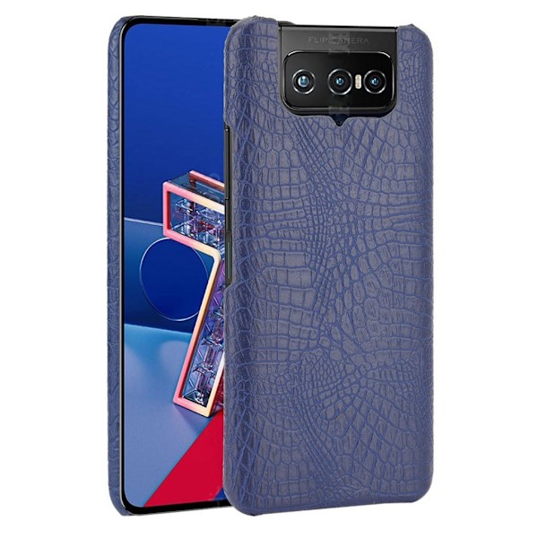Croco Etui Asus Zenfone 7 / 7 Pro - Blå Blue