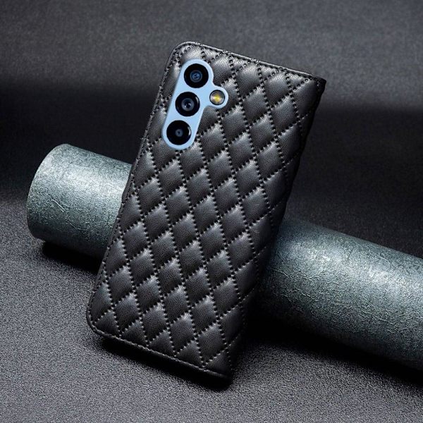 Matt Samsung Galaxy A54 fodral med rombmönster - Svart Svart