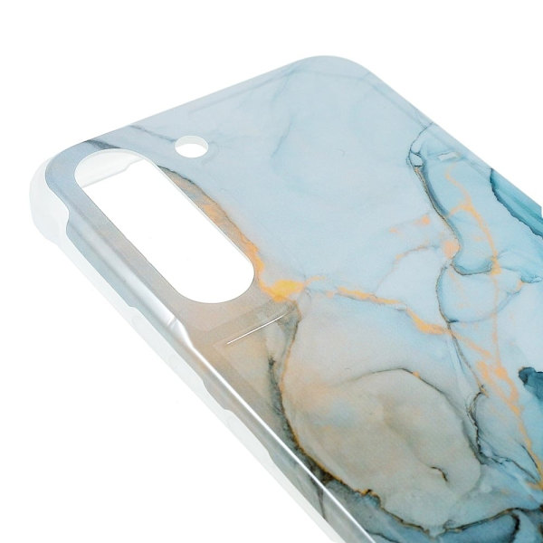 Marble Samsung Galaxy S22 Plus Etui - Sky Blå Klinkekule Blue