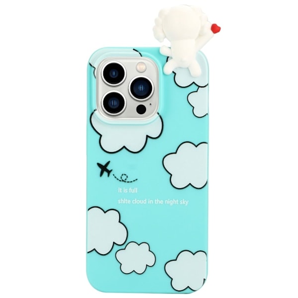 Cute 3d iPhone 14 Pro Suojakotelo - Cloud Blue