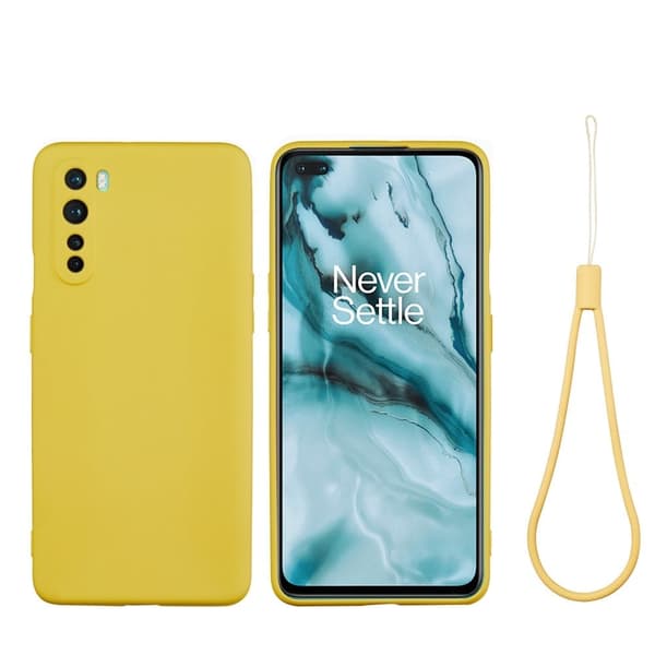 Matt flytende silikondeksel for OnePlus Nord - Gul Yellow