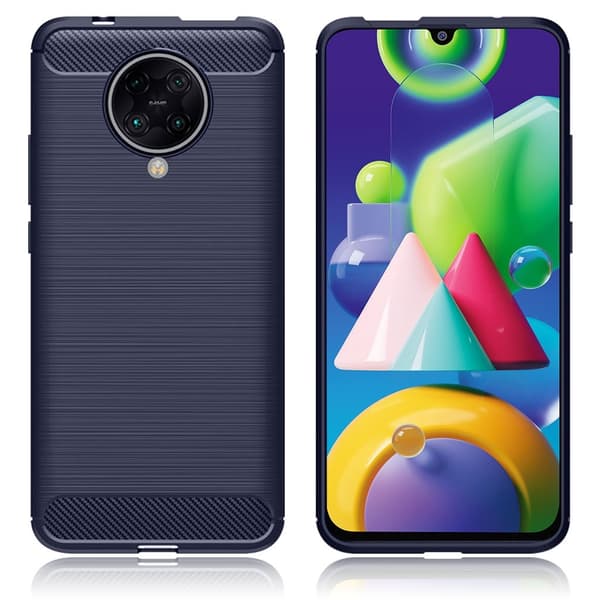 Carbon Flex Suojakotelo Xiaomi Poco F2 Pro / Redmi K30 Pro - Tummansininen Blue