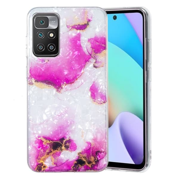 Marble Xiaomi Redmi 10 2022 / Note 11 / 10 Prime / 10 Etui - Rød Marmor Pink